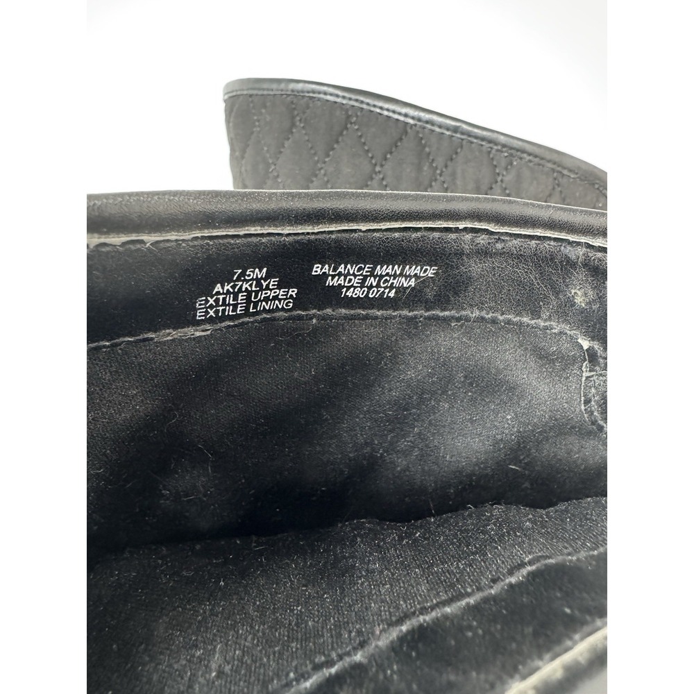 AK Anne Klein Womens Tall Quilted Boots SZ 7.5 M Black Flat Heel Zip Up - Picture 5 of 6